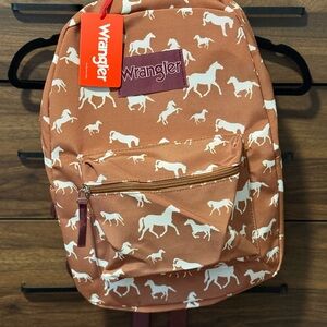 Wrangler Brown Horse Pattern Backpack